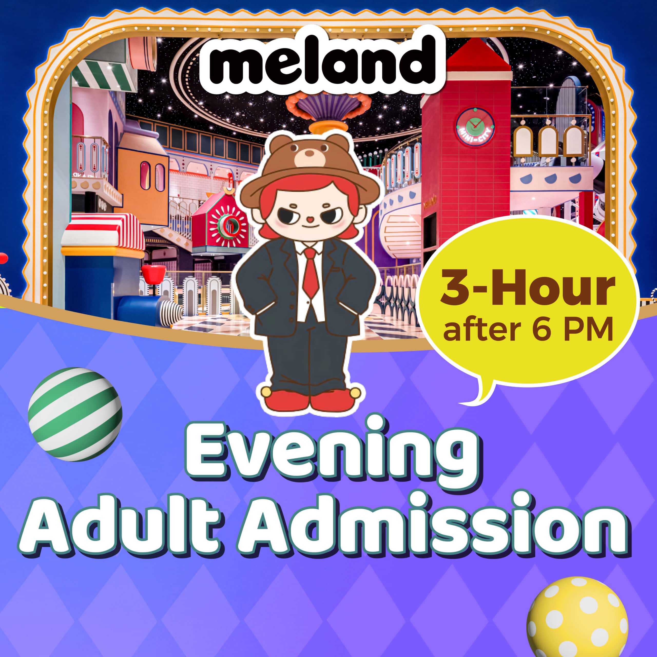 Evening Adult Admission(3-Hour after 6 PM)Solo Play for Ages 18+