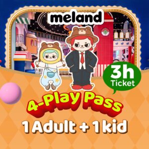 1Adult+ 1kid 4-play pass (3 hours)