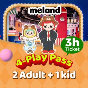2Adult+ 1kid 4-play pass (3 hours)